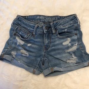 Ripped jean shorts